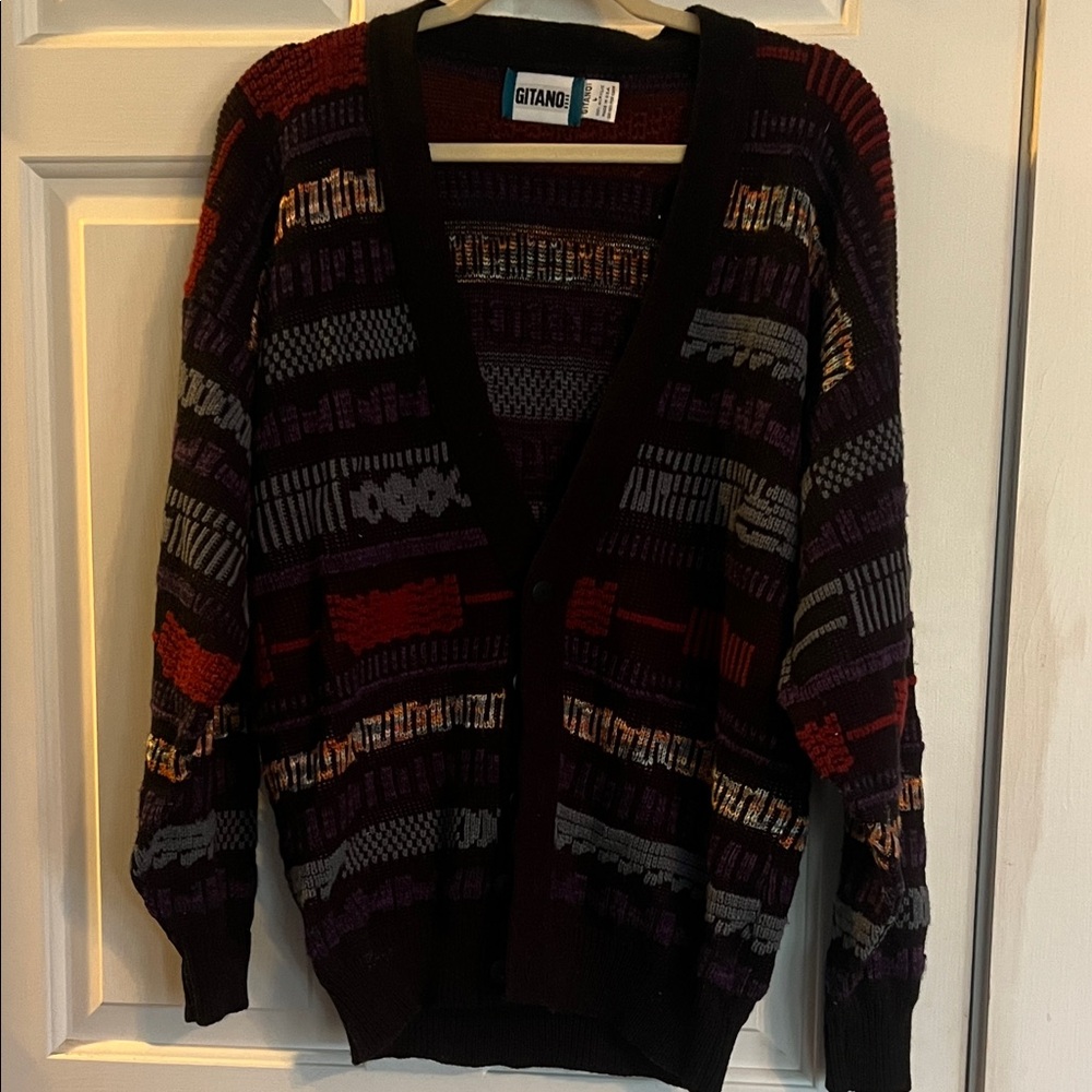 Vintage Gitano Abstract Knit Cardigan